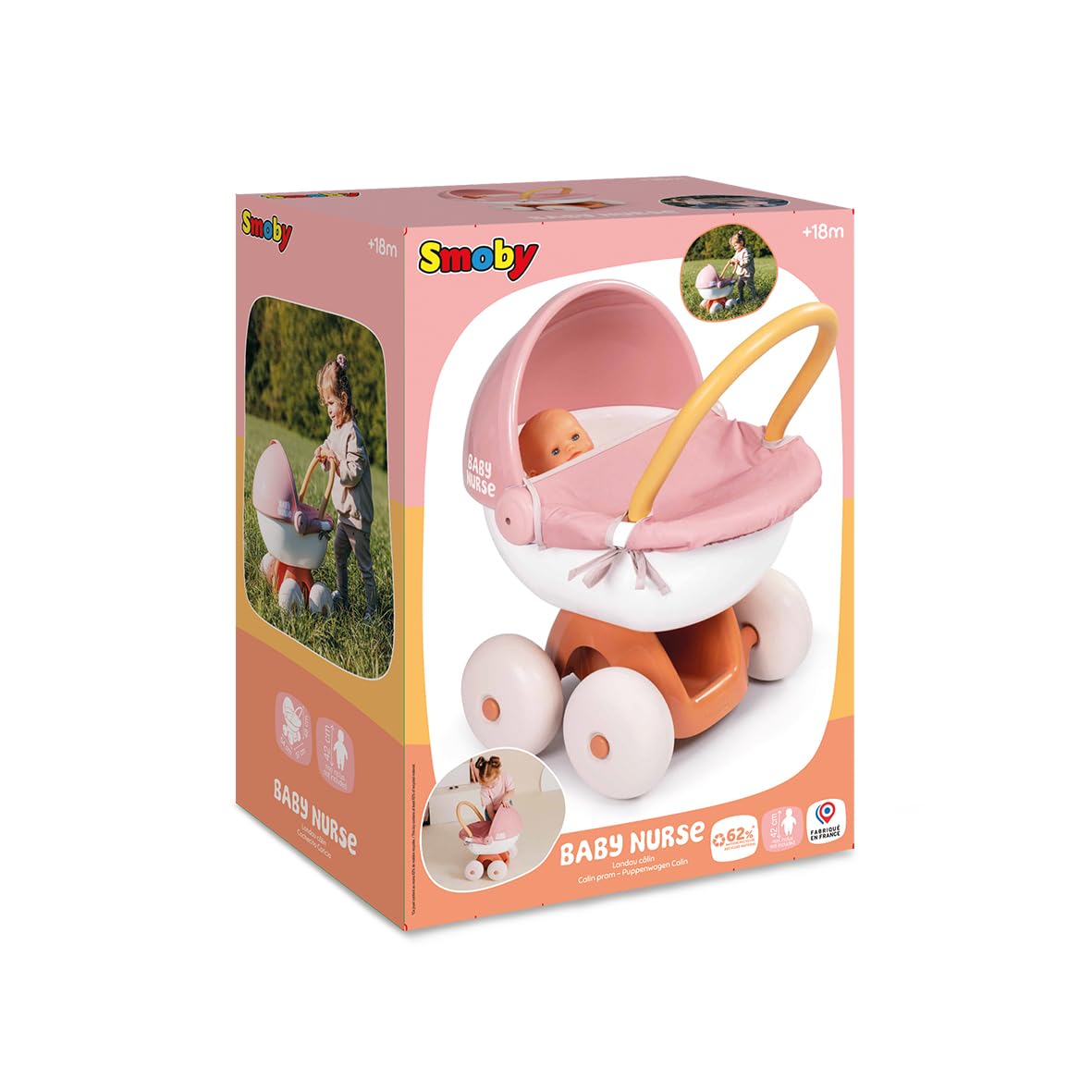 smoby-baby-nurse-puppenwagen-rosa-f-r-42-cm-puppen-verdeck image 6