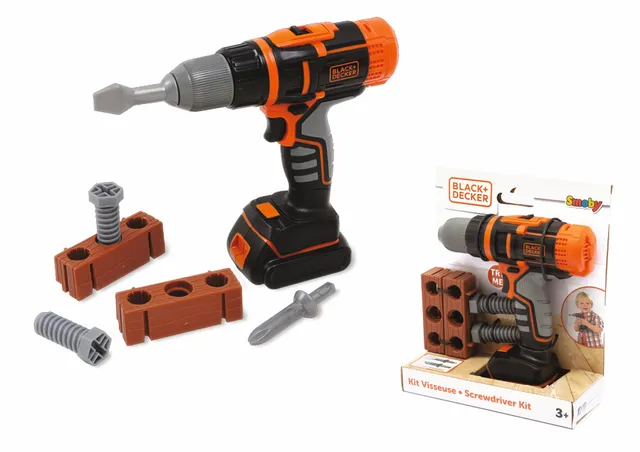 smoby-black-decker-akkuschrauber-spielzeug-schrauber-mit-bits image 1