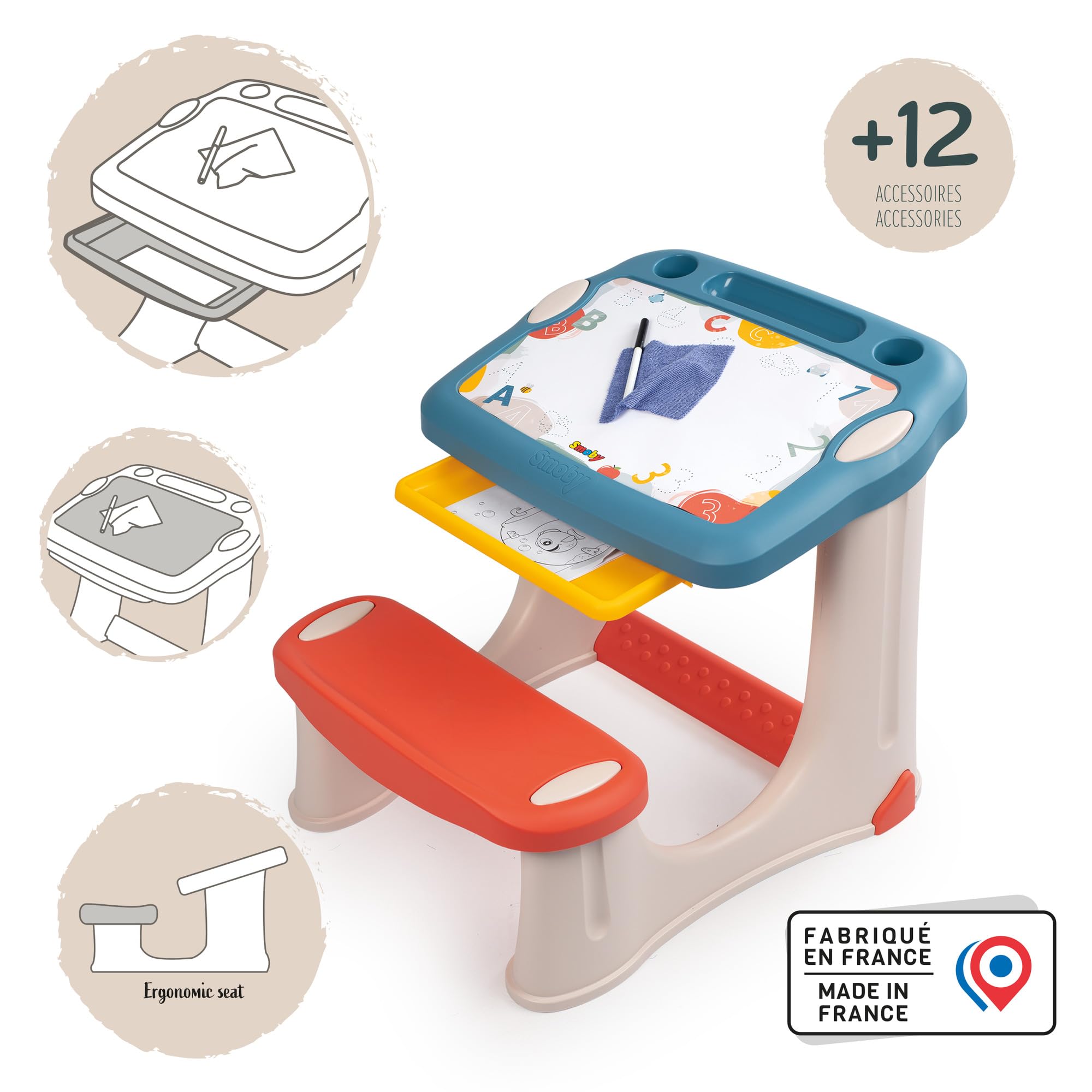 smoby-magisches-pult-kinderschreibtisch-mit-tafel-12-tlg image 4