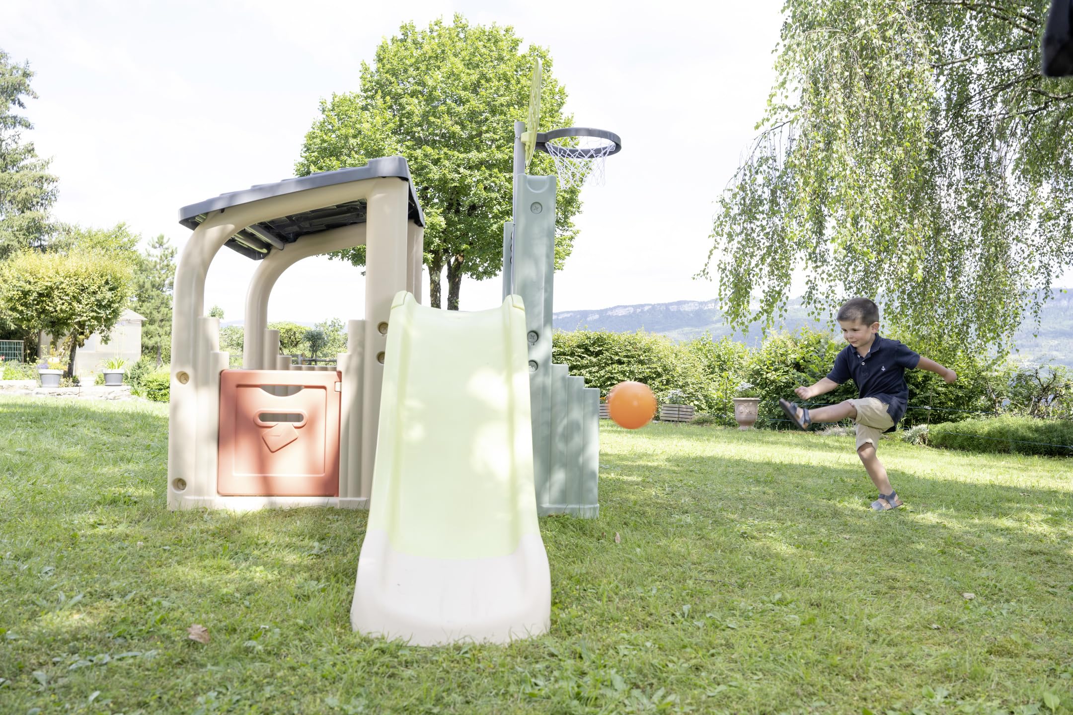 smoby-life-fun-center-spielhaus-recycled-mit-rutsche-outdoor image 6