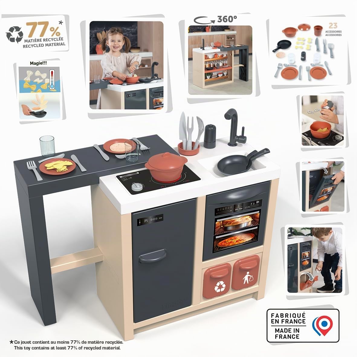 smoby-tefal-k-cheninsel-spielk-che-360-mit-23-zubeh-rteilen image 2