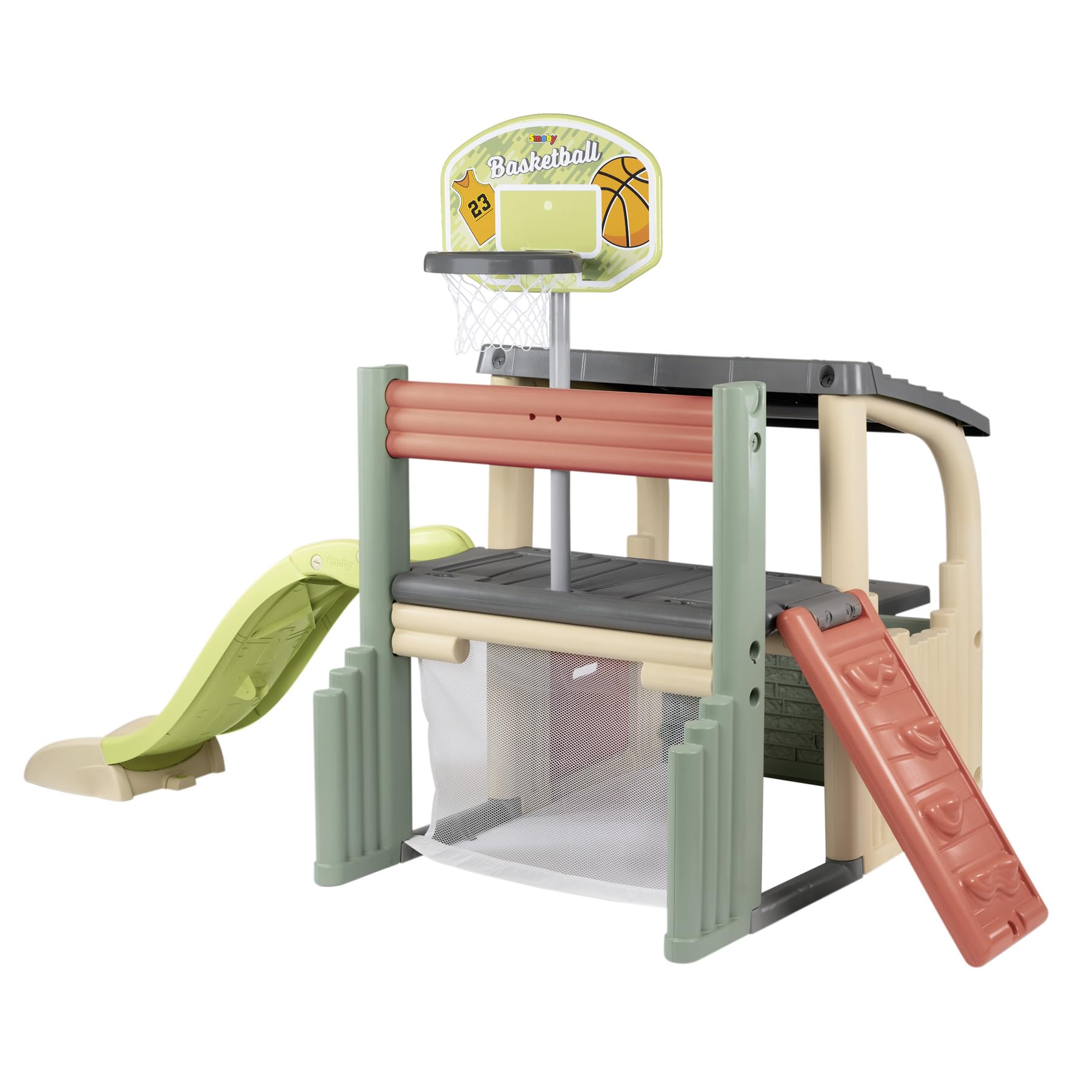 smoby-life-fun-center-spielhaus-recycled-mit-rutsche-outdoor image 1