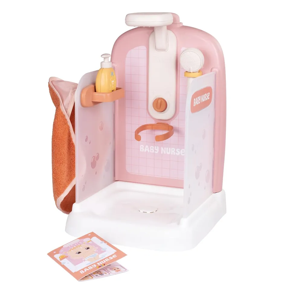 smoby-baby-nurse-puppendusche-puppenbad-rosa-mit-pumpe-ab-3-j image 1
