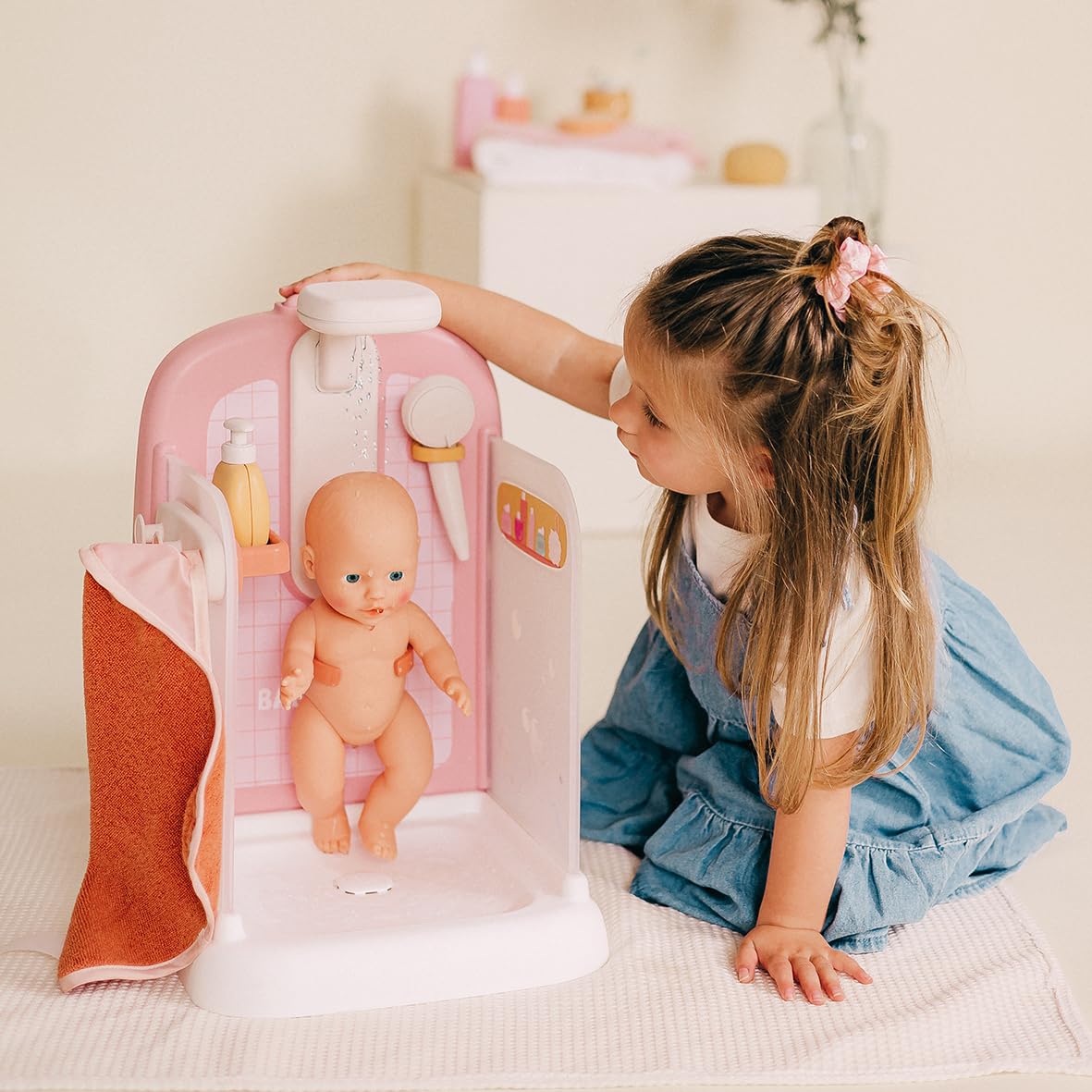 smoby-baby-nurse-puppendusche-puppenbad-rosa-mit-pumpe-ab-3-j image 4