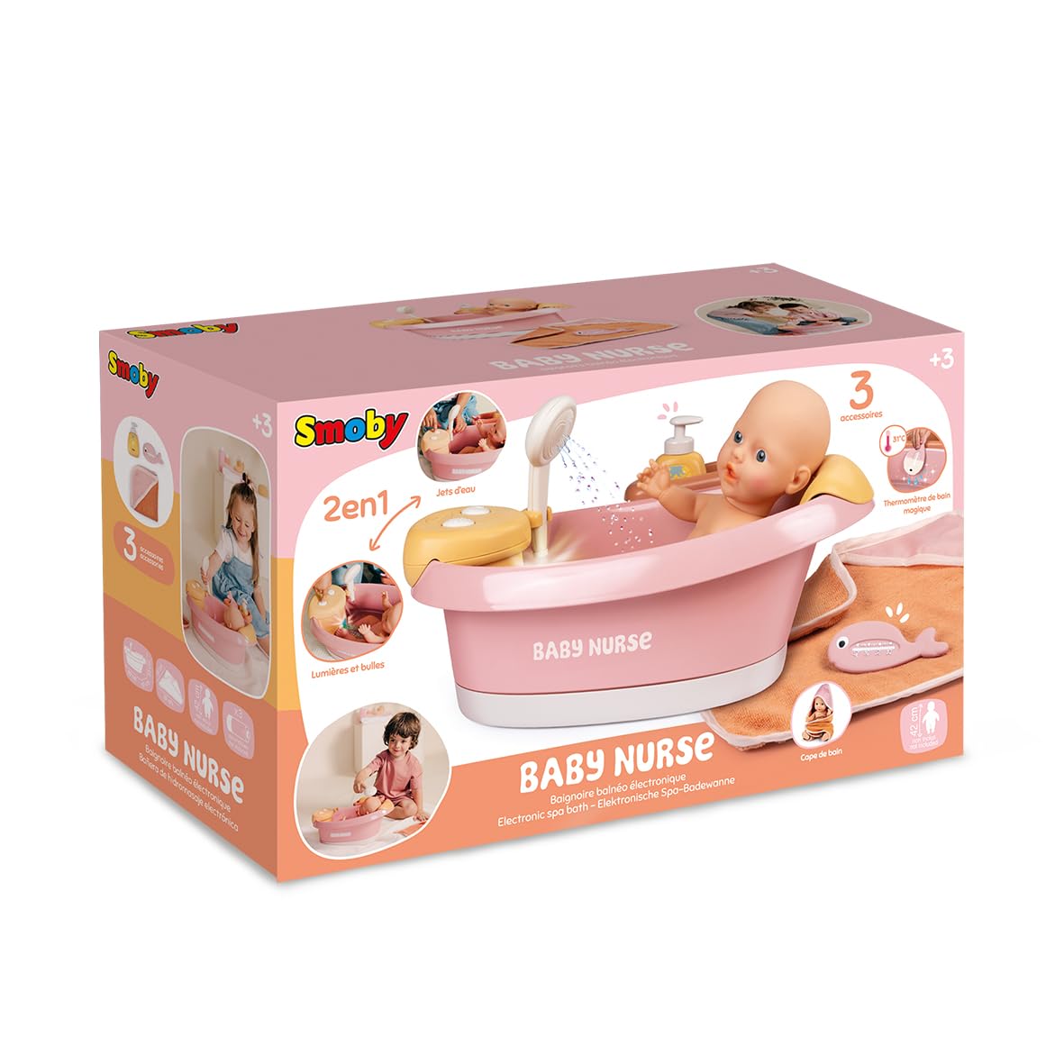 smoby-baby-nurse-puppen-badewanne-mit-led-und-zubeh-r image 5