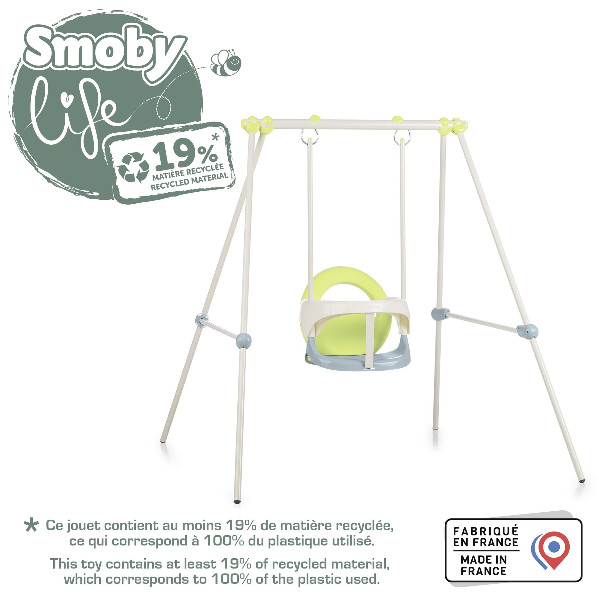 smoby-life-metall-babyschaukel-recycled-babysitz-ab-6-monate image 2