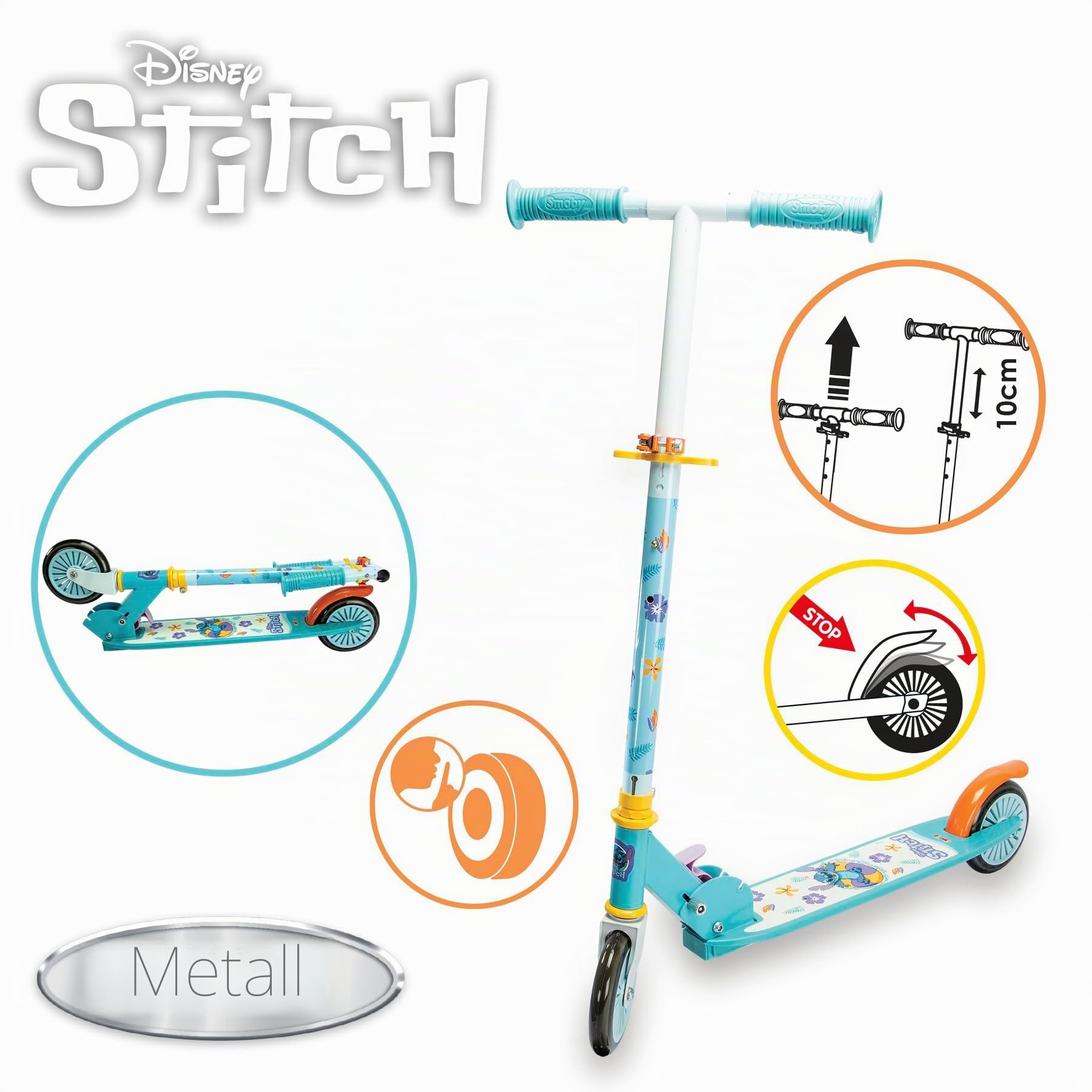 smoby-disney-lilo-stitch-2-rad-scooter-roller-klappbar-ab-5-j image 2