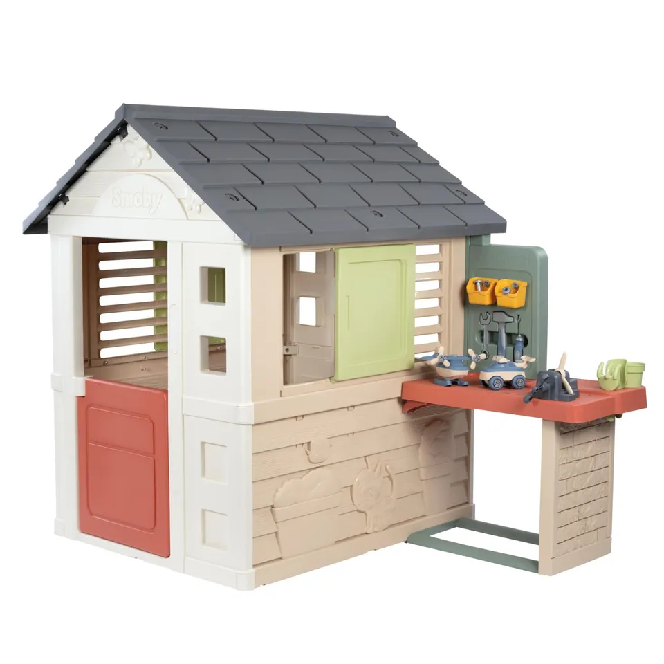 smoby-life-naturhaus-spielhaus-mit-bastelwerkstatt-ab-2-j image 1