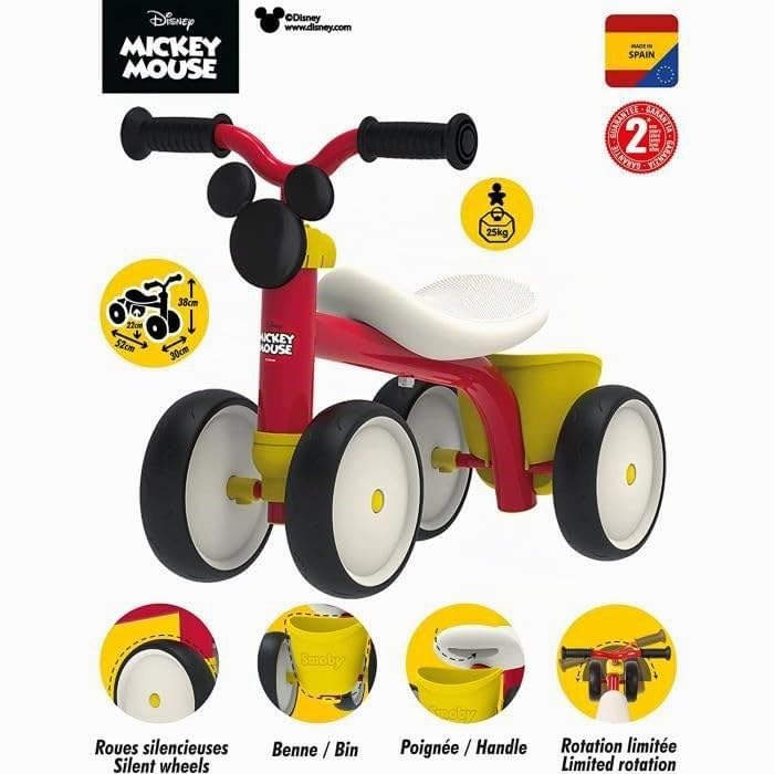 smoby-mickey-mouse-rookie-rutschfahrzeug-bobbycar-ab-1-jahr image 4