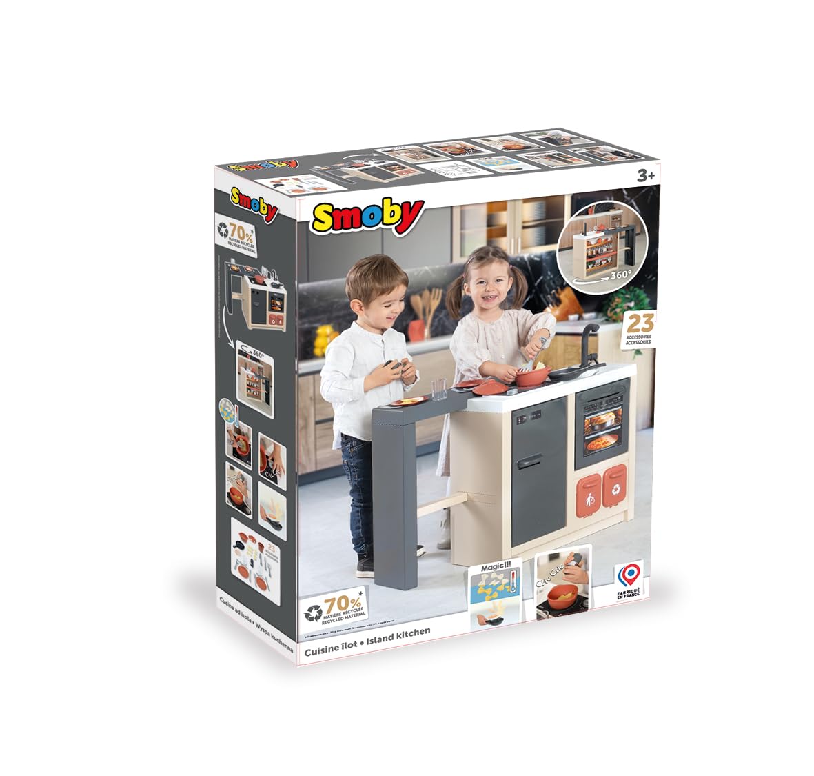 smoby-tefal-k-cheninsel-spielk-che-360-mit-23-zubeh-rteilen image 7