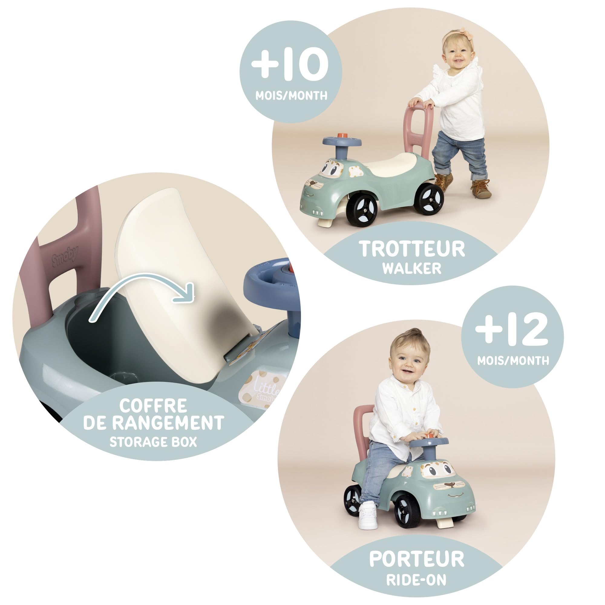 little-smoby-rutschauto-rutscher-mit-hupe-ab-10-monaten image 3