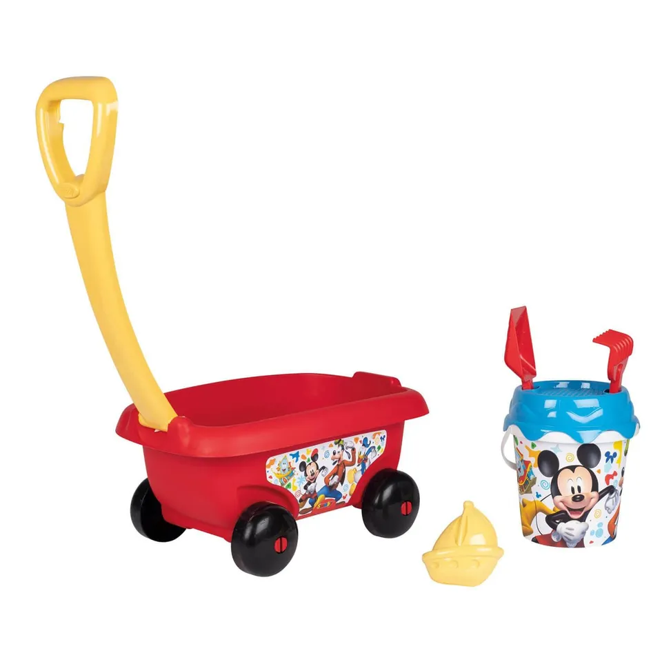 smoby-disney-mickey-mouse-strandwagen-mit-sandset-5-tlg image 1