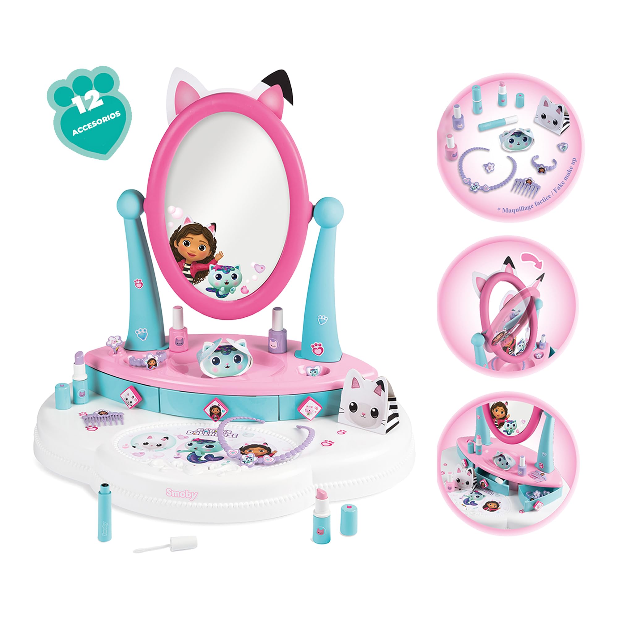 smoby-gabby-s-dollhouse-frisiertisch-schminktisch-12-teile image 2
