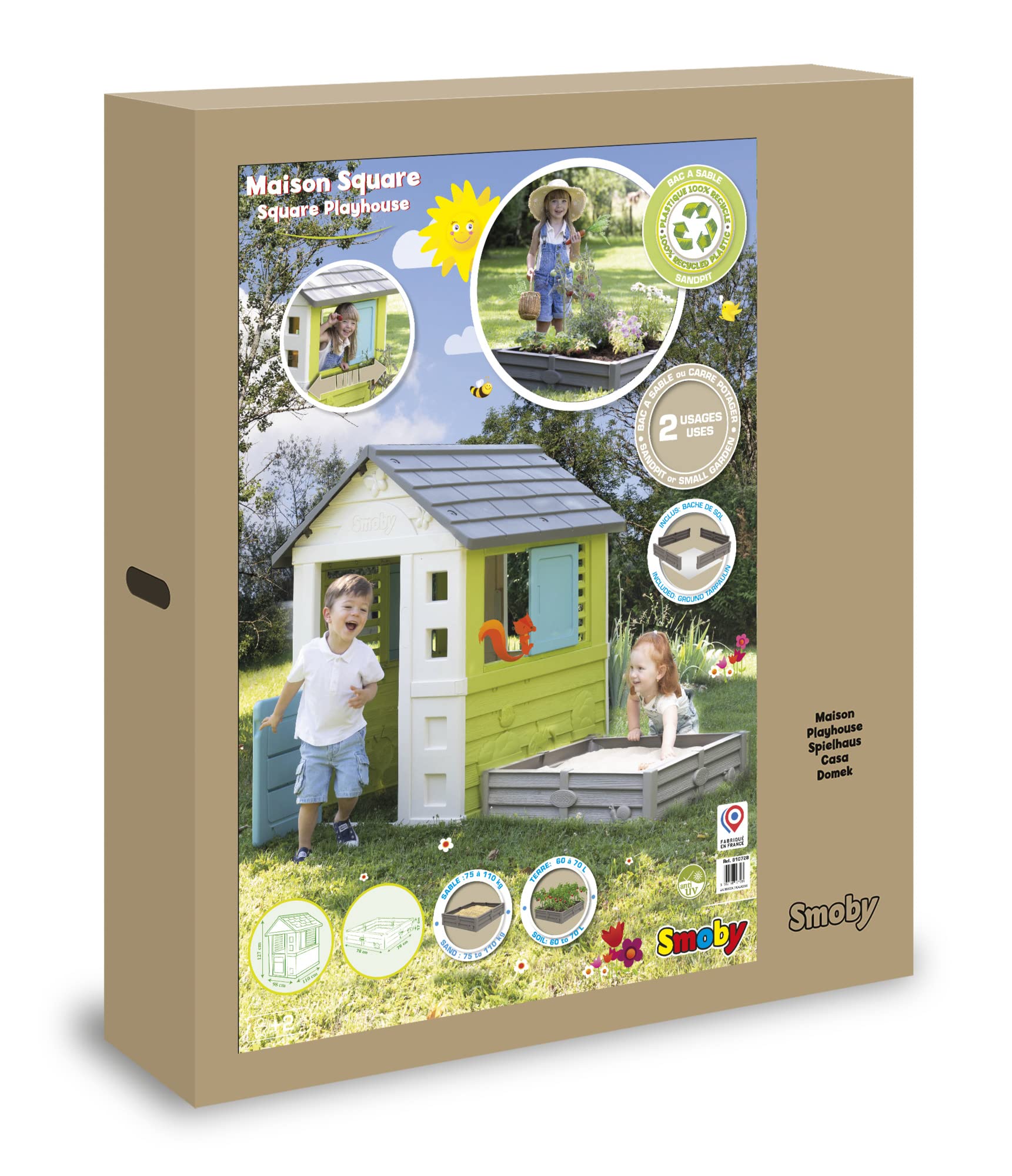 smoby-life-square-spielhaus-mit-sandkasten-f-r-kinder-garten image 2
