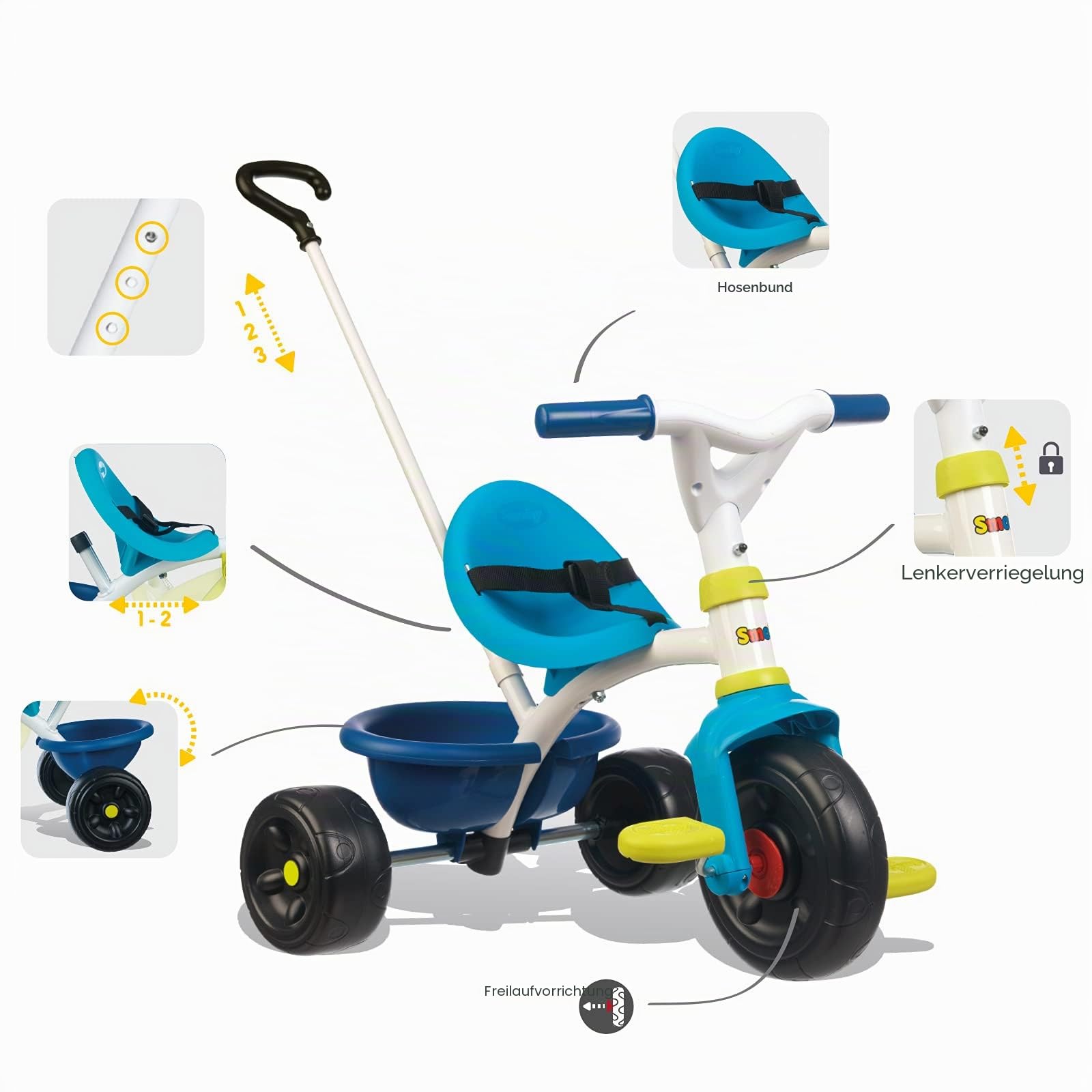 smoby-life-be-fun-dreirad-blau-mit-schubstange-ab-15-monaten image 5