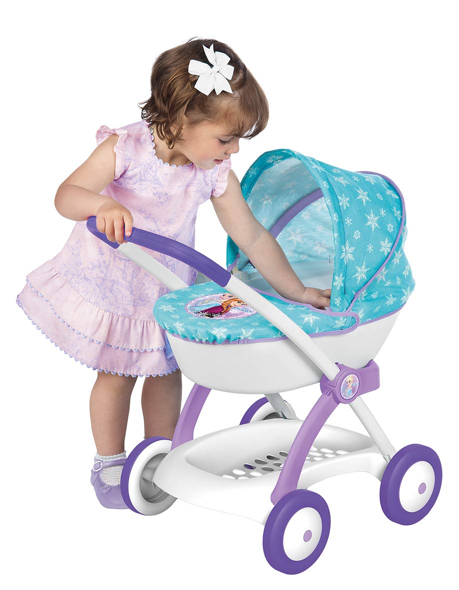 smoby-baby-nurse-puppen-buggy-frozen-blau-geschenk-ab-3-jahre image 2