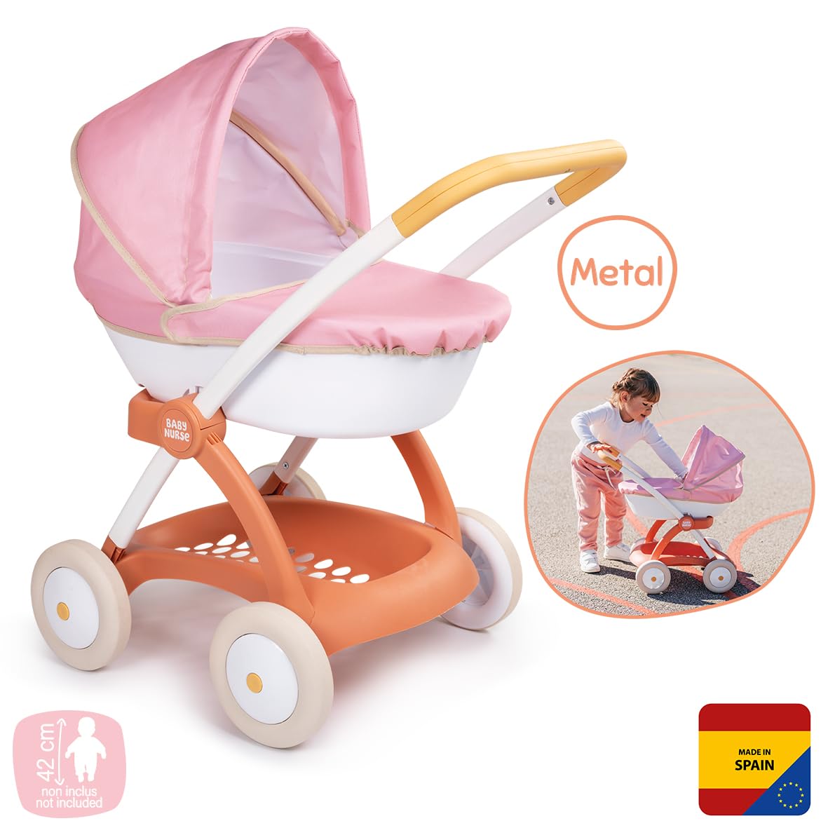 smoby-baby-nurse-puppenwagen-42-cm-mit-korb-ab-18-monaten image 2