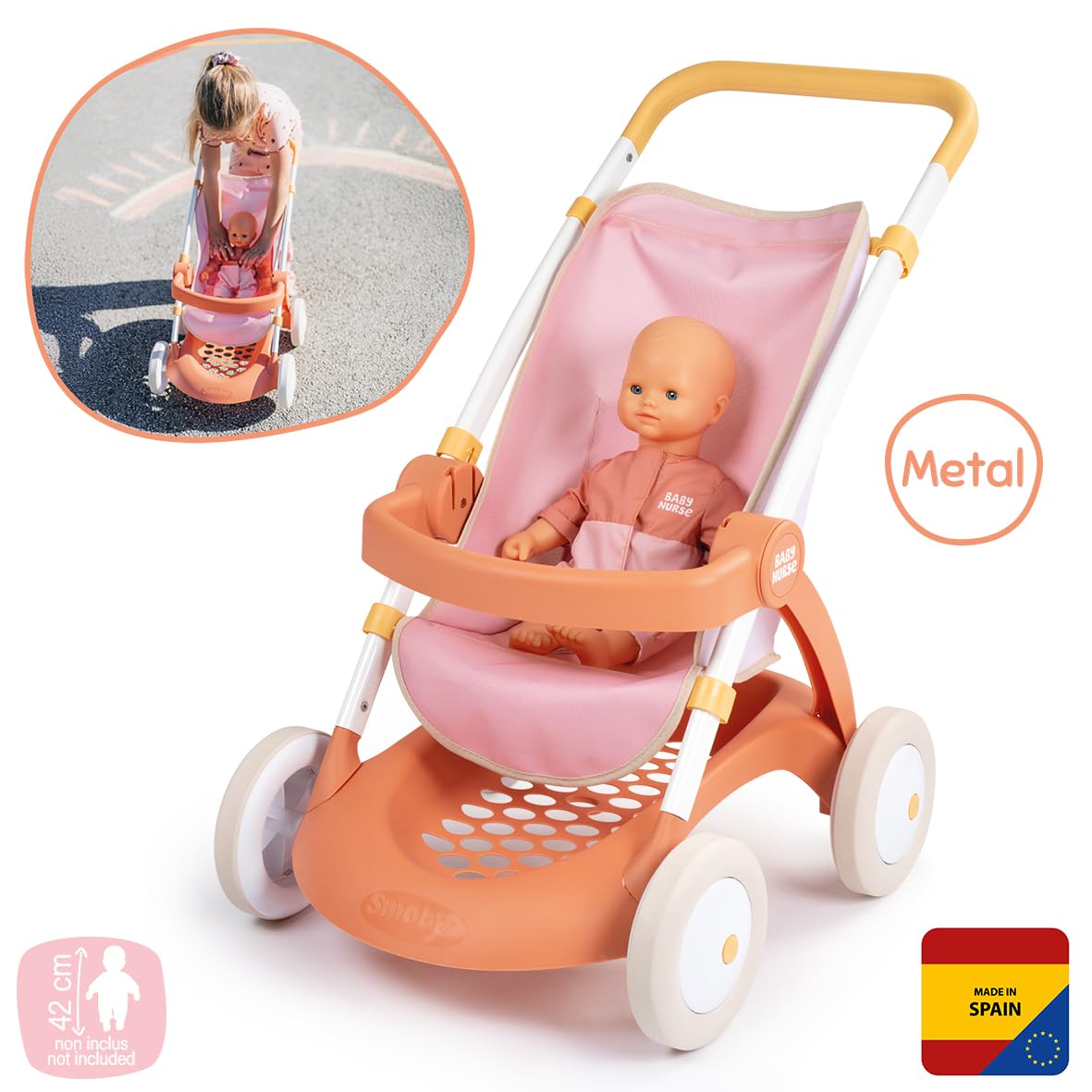 smoby-baby-nurse-puppen-kinderwagen-bis-42-cm-ab-18-monaten image 2
