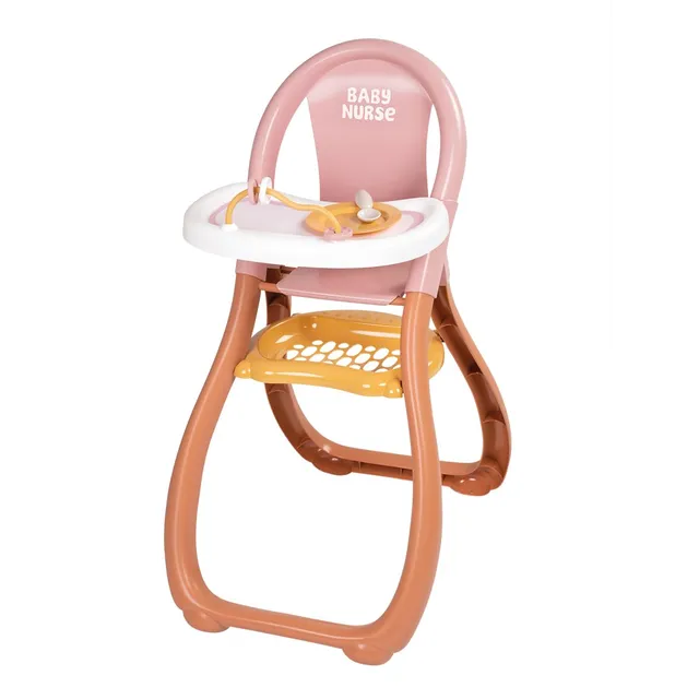 smoby-baby-nurse-puppen-hochstuhl-rosa-mit-teller-l-ffel image 1
