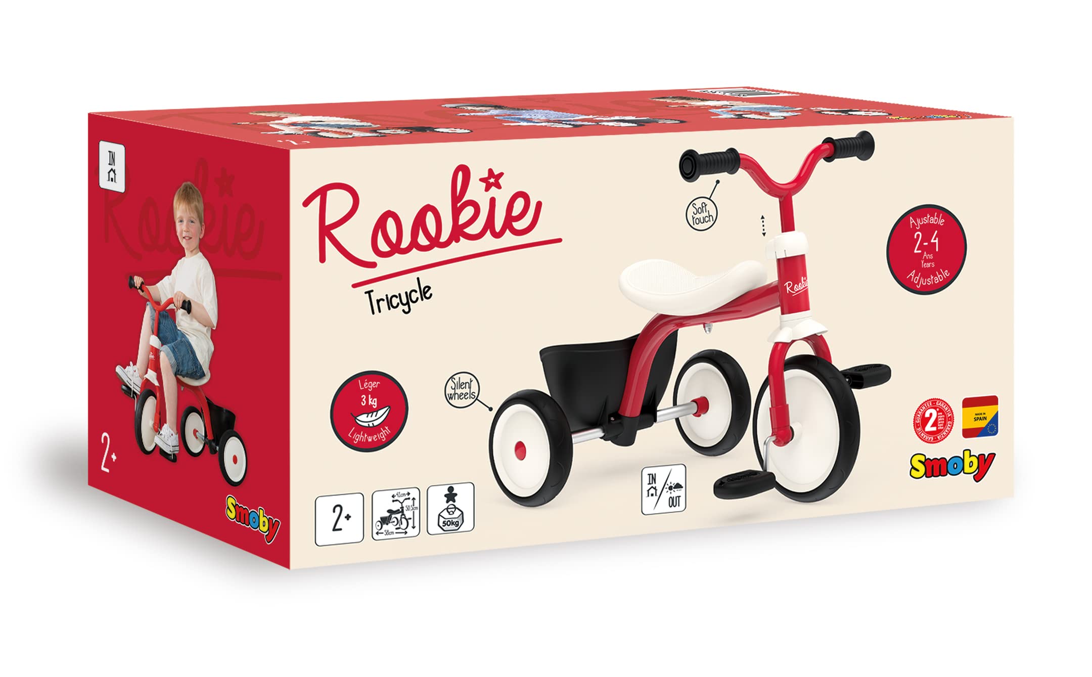 smoby-life-rookie-dreirad-rot-metallrahmen-2-4-jahre image 7