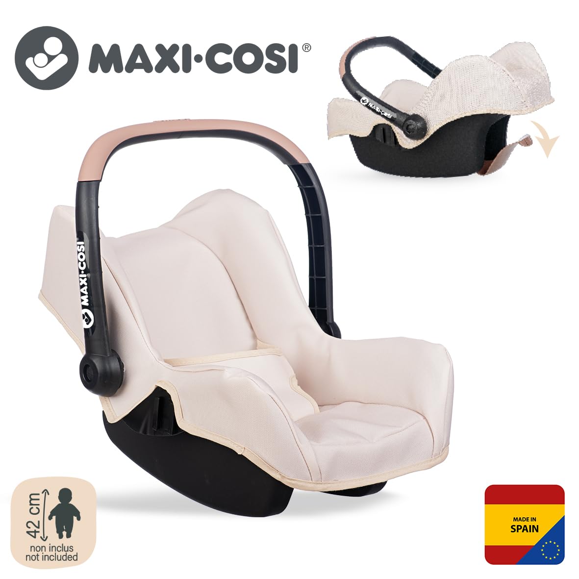 smoby-maxi-cosi-puppen-autositz-babyschale-mit-gurt-42cm image 2