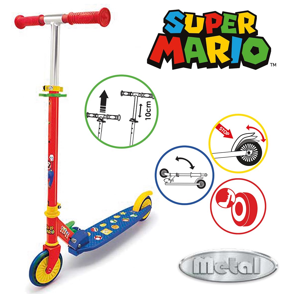 smoby-super-mario-kinderroller-2-r-der-klappbar-verstellbar image 2