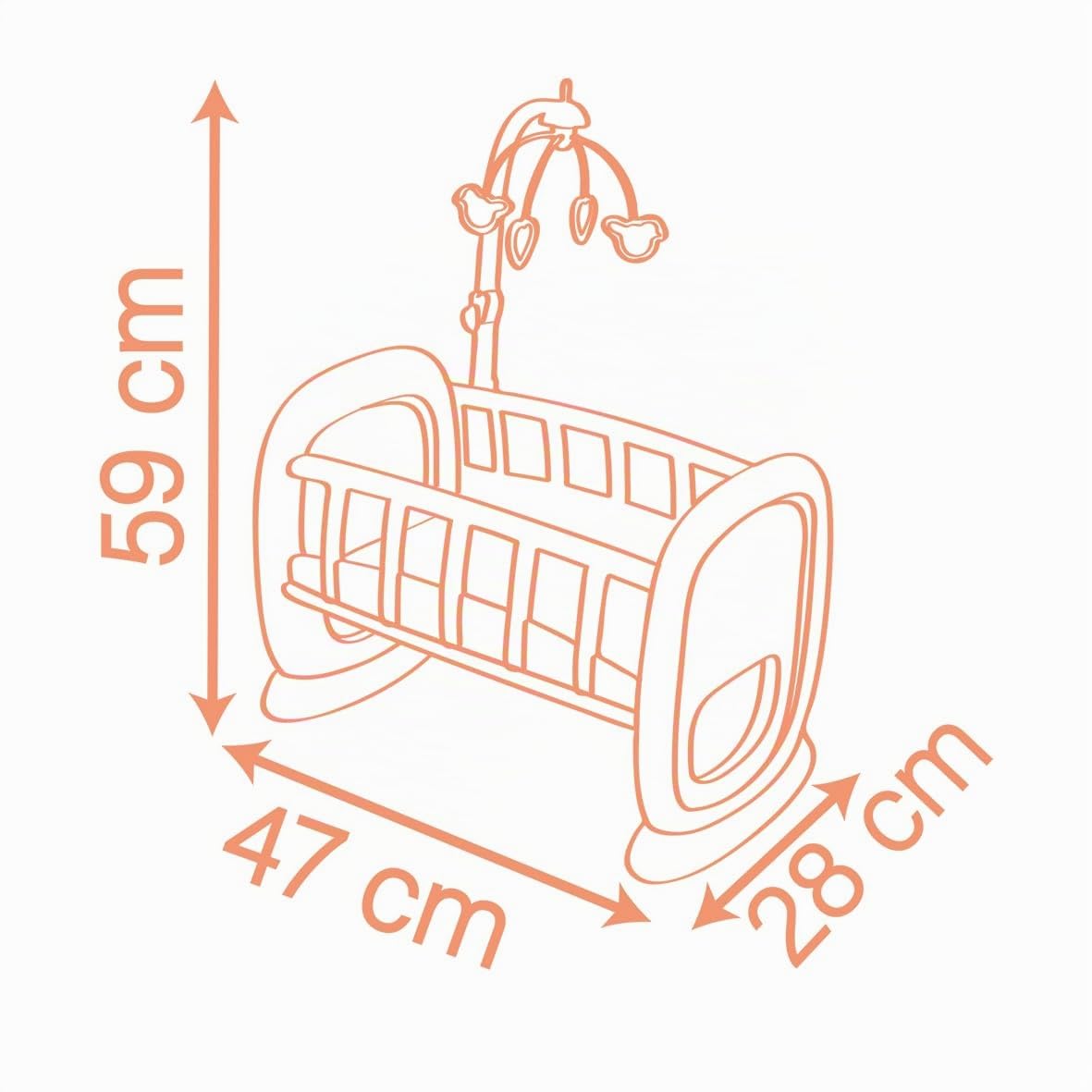 smoby-baby-nurse-puppenwiege-puppenbett-rosa-mit-mobile image 6