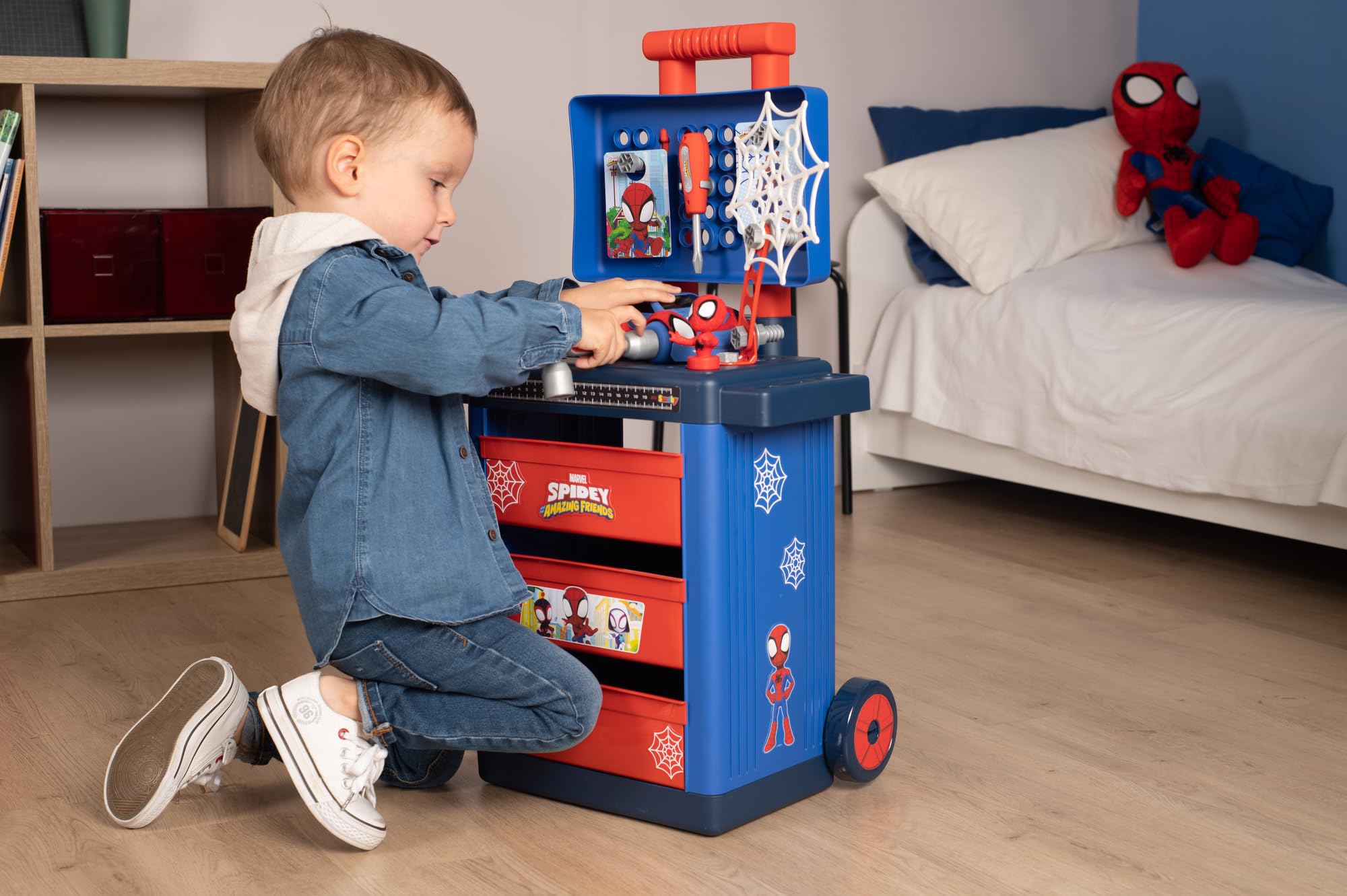 smoby-spidey-werkzeug-trolley-mit-figur-und-werkzeugset image 3