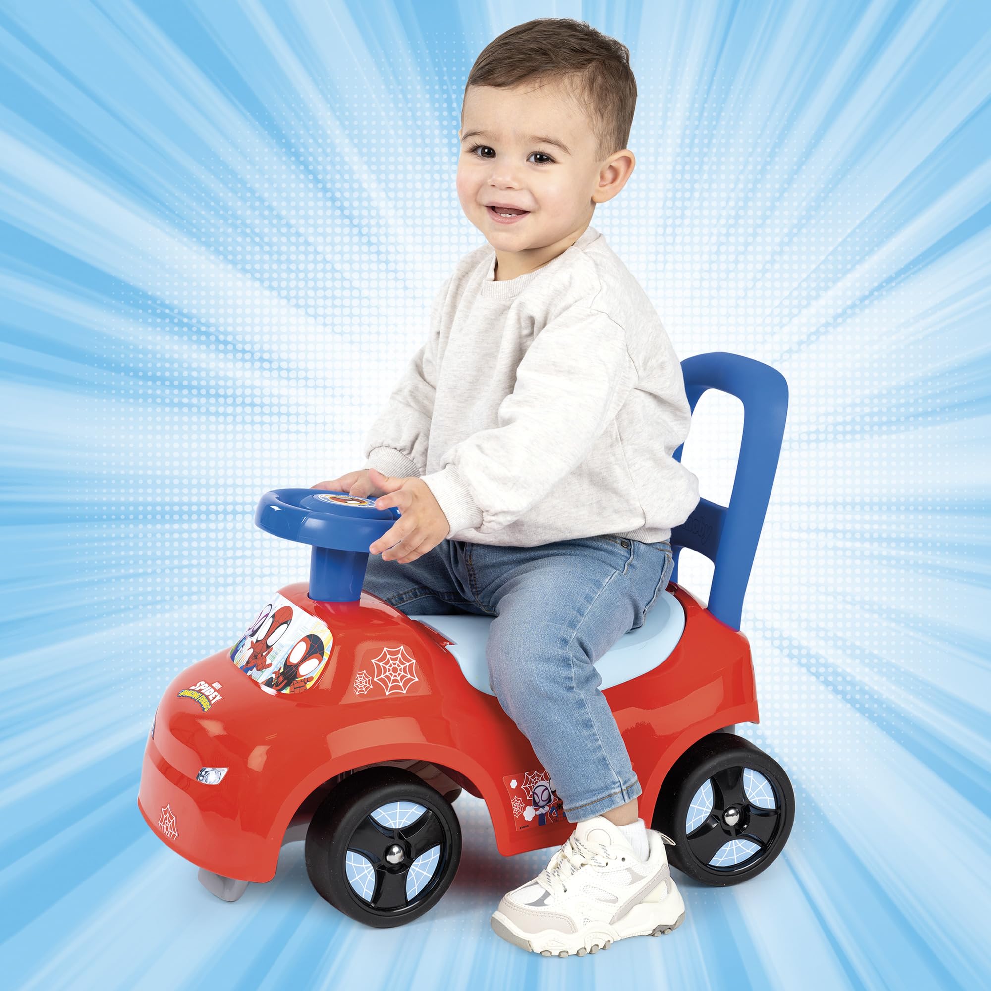 smoby-spidey-rutscher-rutschauto-mit-hupe-ab-10-monaten image 4