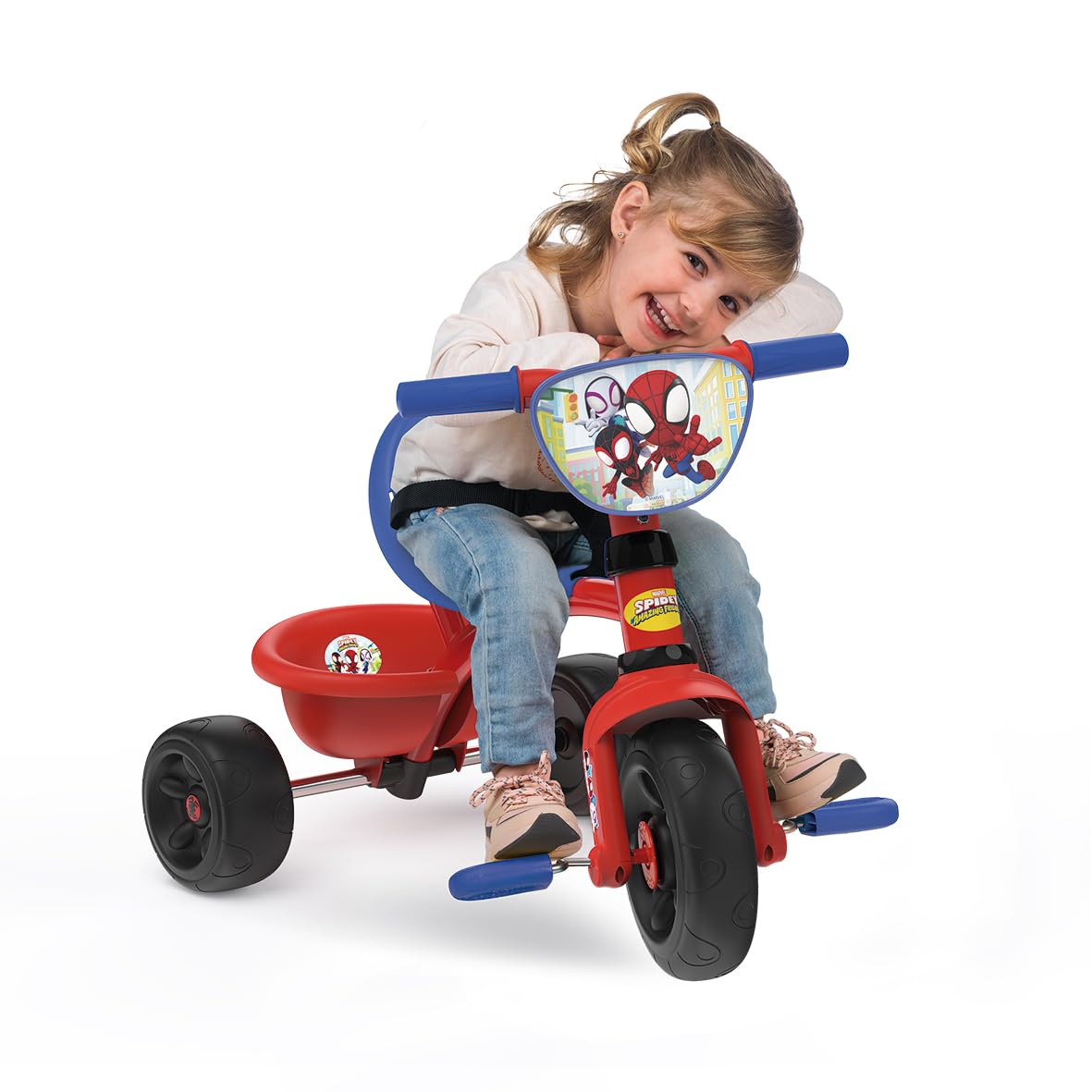 smoby-spidey-be-fun-dreirad-mit-schubstange-ab-15-monaten image 2
