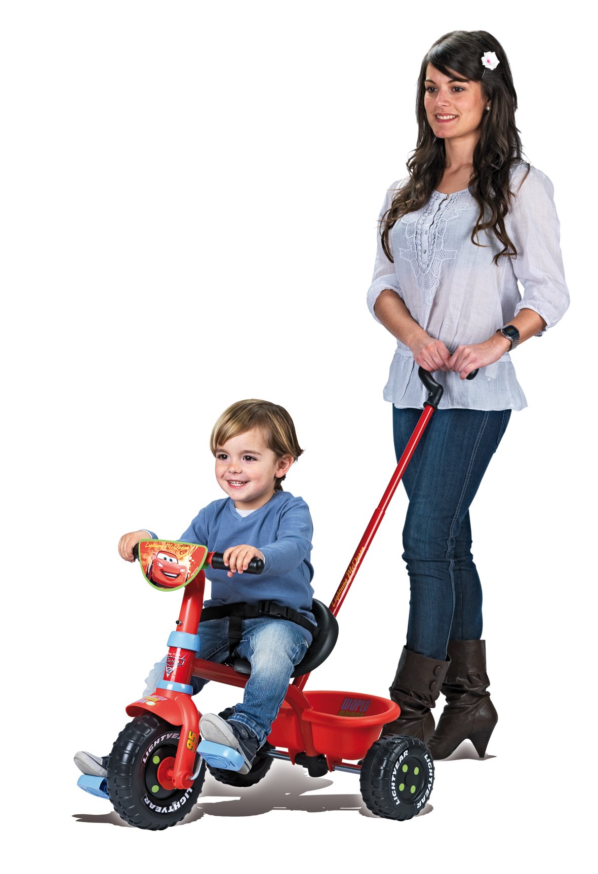 smoby-disney-cars-be-fun-dreirad-444156-mit-schubstange image 2