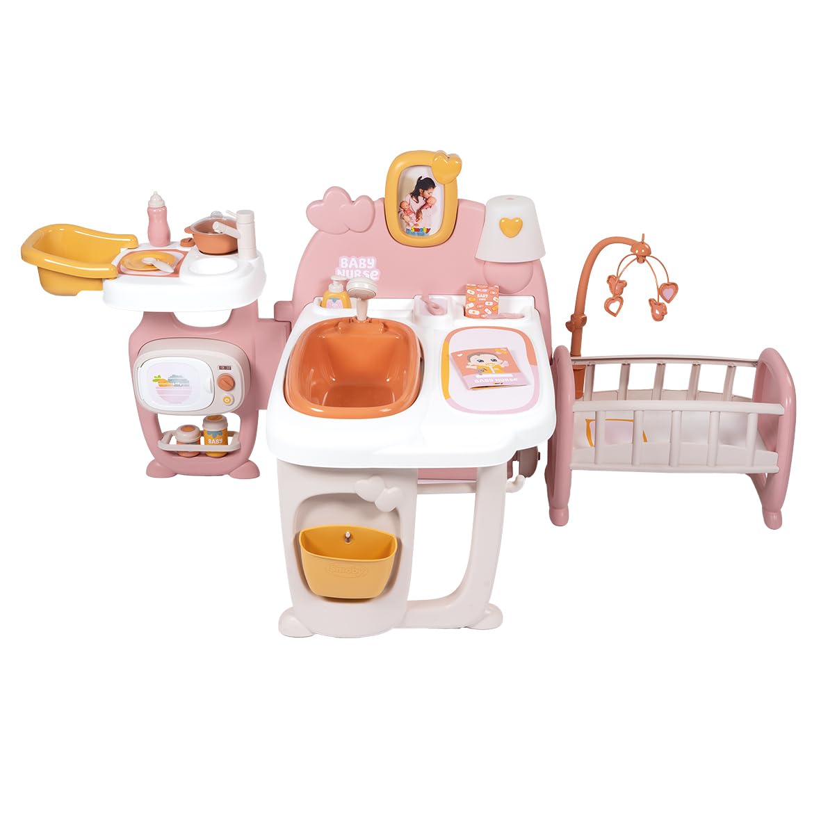 smoby-baby-nurse-puppen-spielcenter-3-in-1-puppenhaus-mit-19-teilen image 1