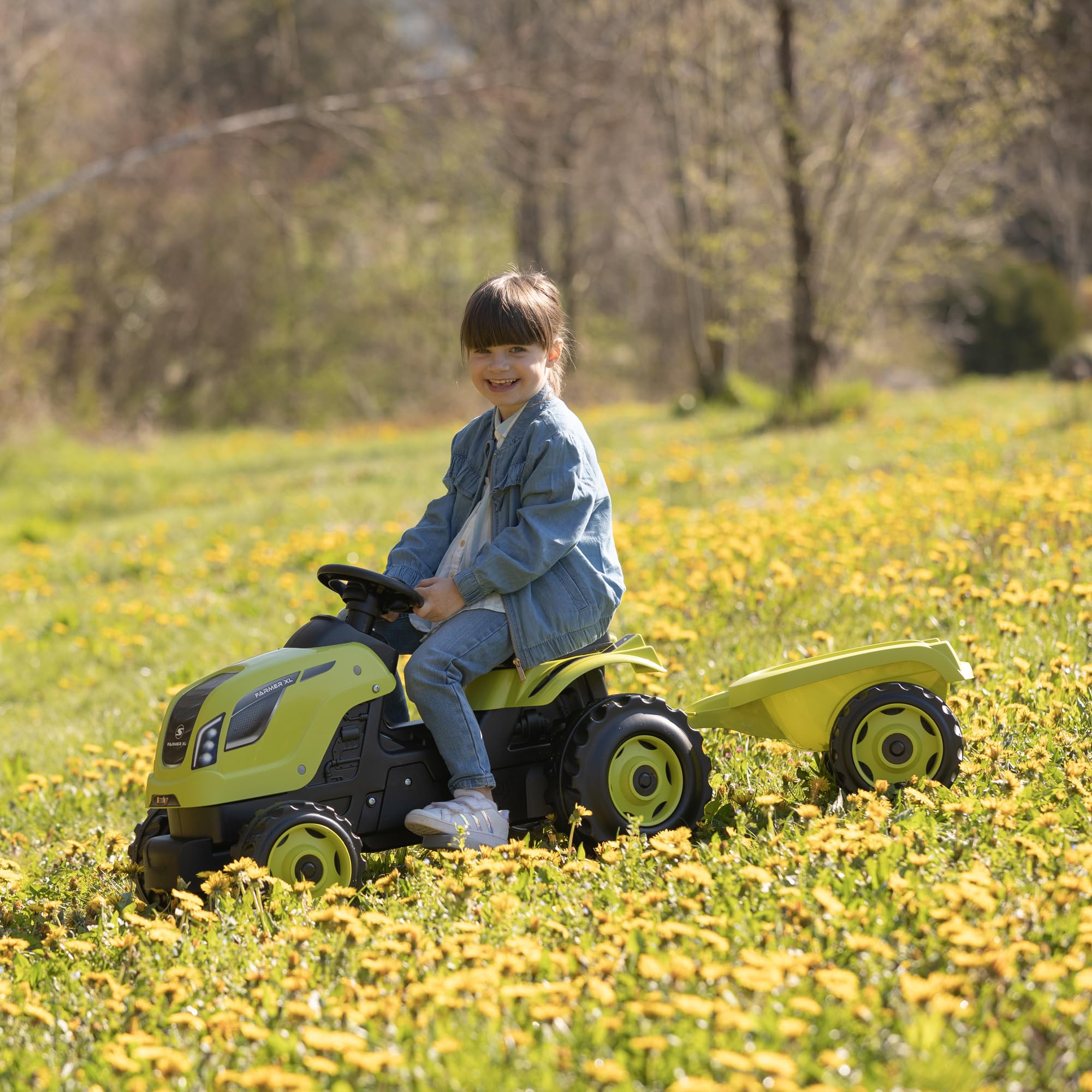 smoby-claas-farmer-xl-trettraktor-mit-anh-nger-gr-n-pedale image 4