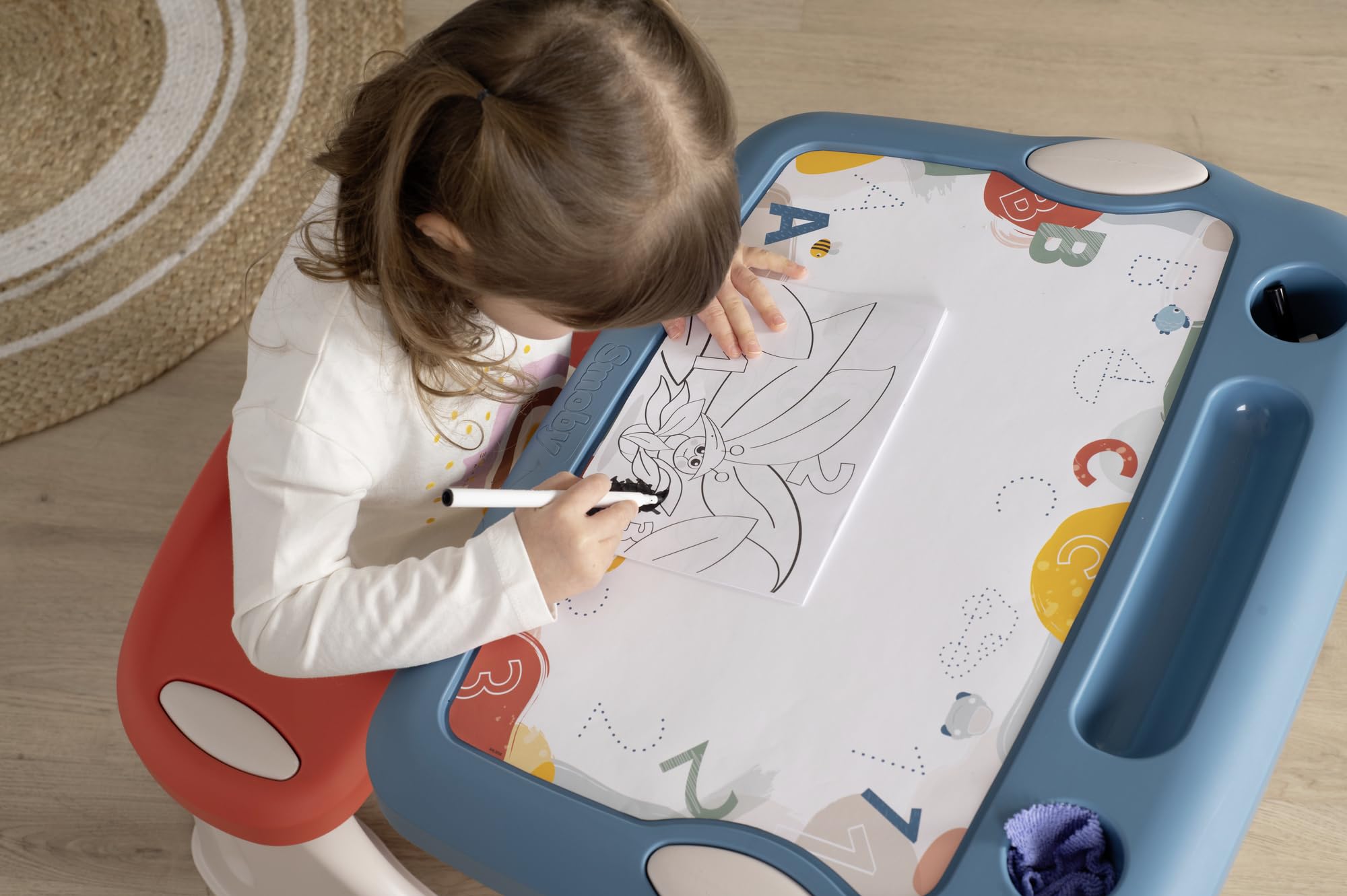 smoby-magisches-pult-kinderschreibtisch-mit-tafel-12-tlg image 8