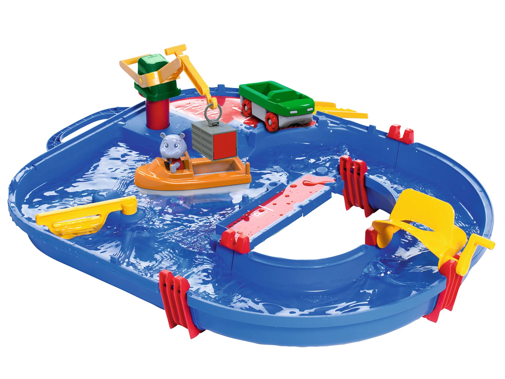 aquaplay-watertable-start-set-wasserbahn-21-teile-containerhafen image 1