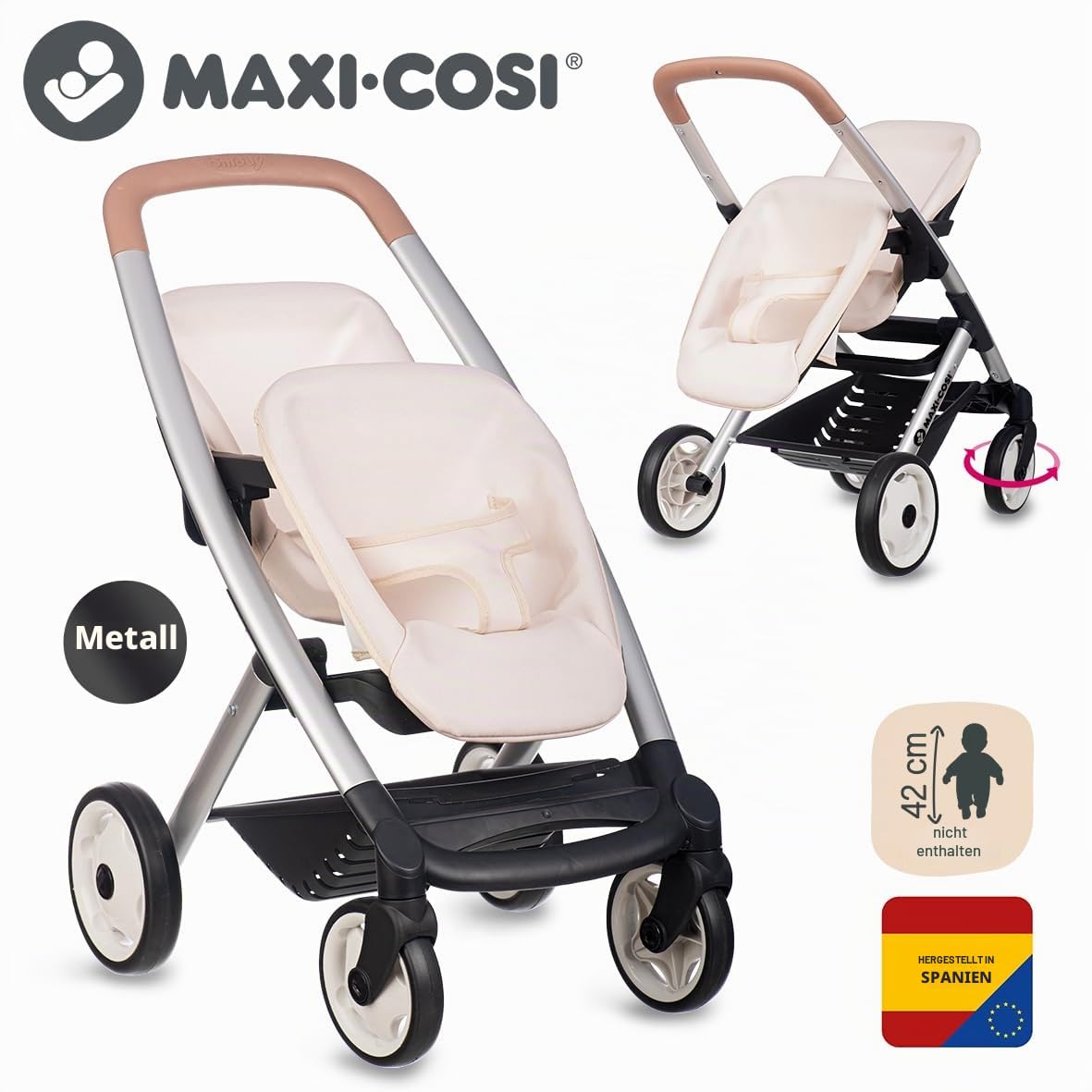 smoby-maxi-cosi-zwillings-puppenwagen-f-r-2-puppen-42-cm-ab-3j image 2