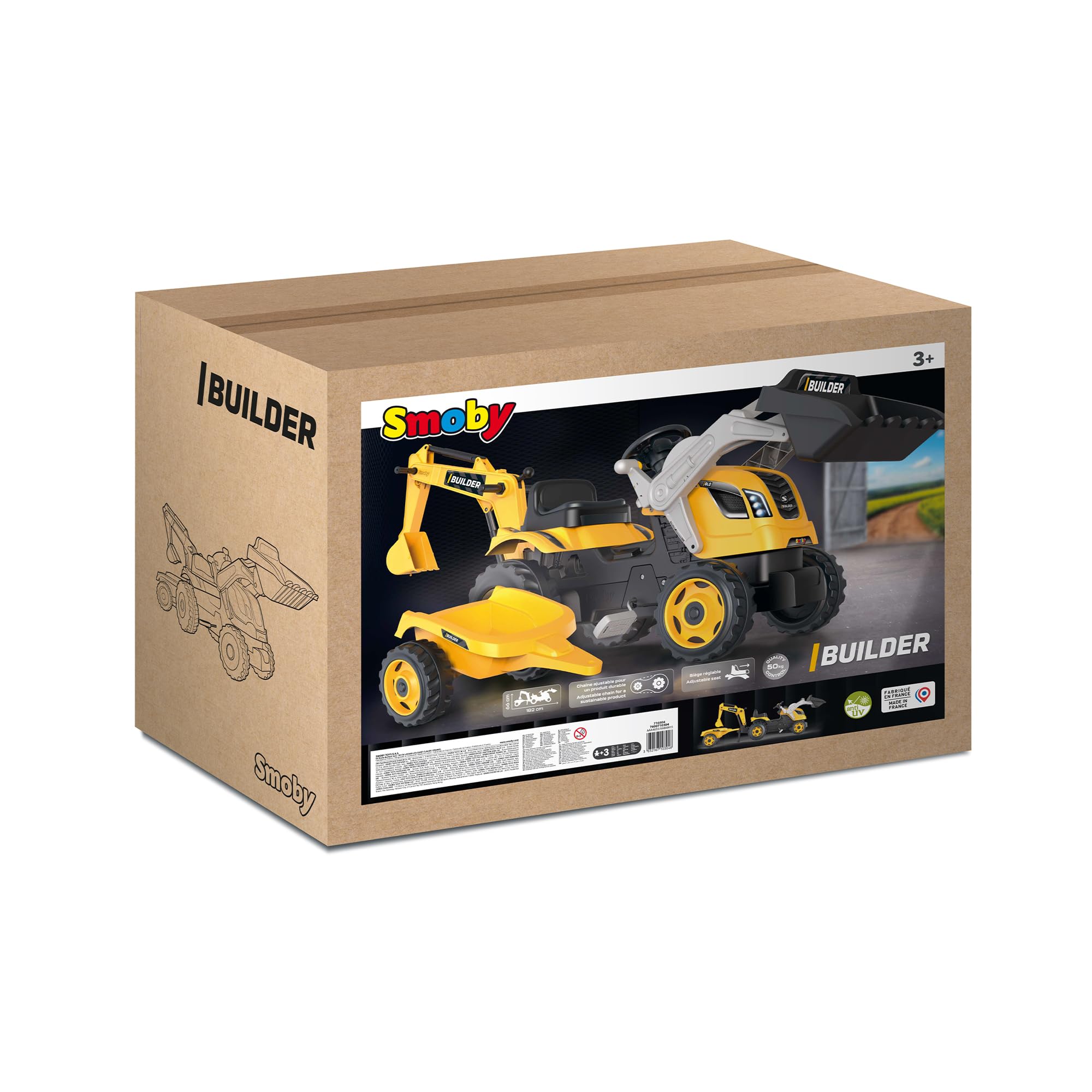 smoby-claas-traktor-builder-max-mit-anh-nger-trettraktor image 6