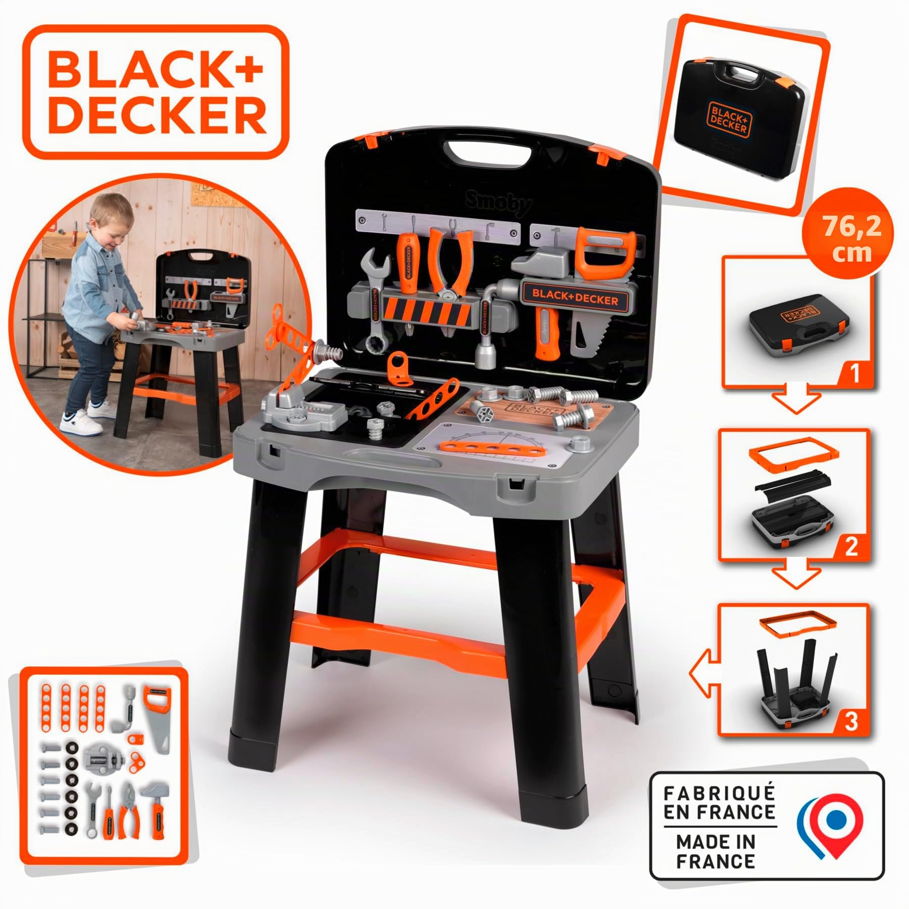 smoby-black-decker-werkzeugkoffer-bricolo-werkbank image 2